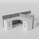 Steelcase Avenir Fabric Panel Workstation - L-Shaped - Set of 2 - Gray Frame / Gray Panel / 42" / 7' x 7'