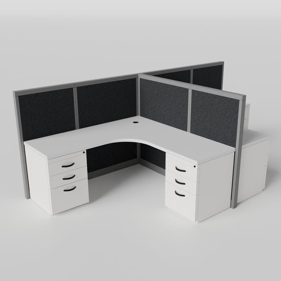 Steelcase Avenir Fabric Panel Workstation - L-Shaped - Set of 2