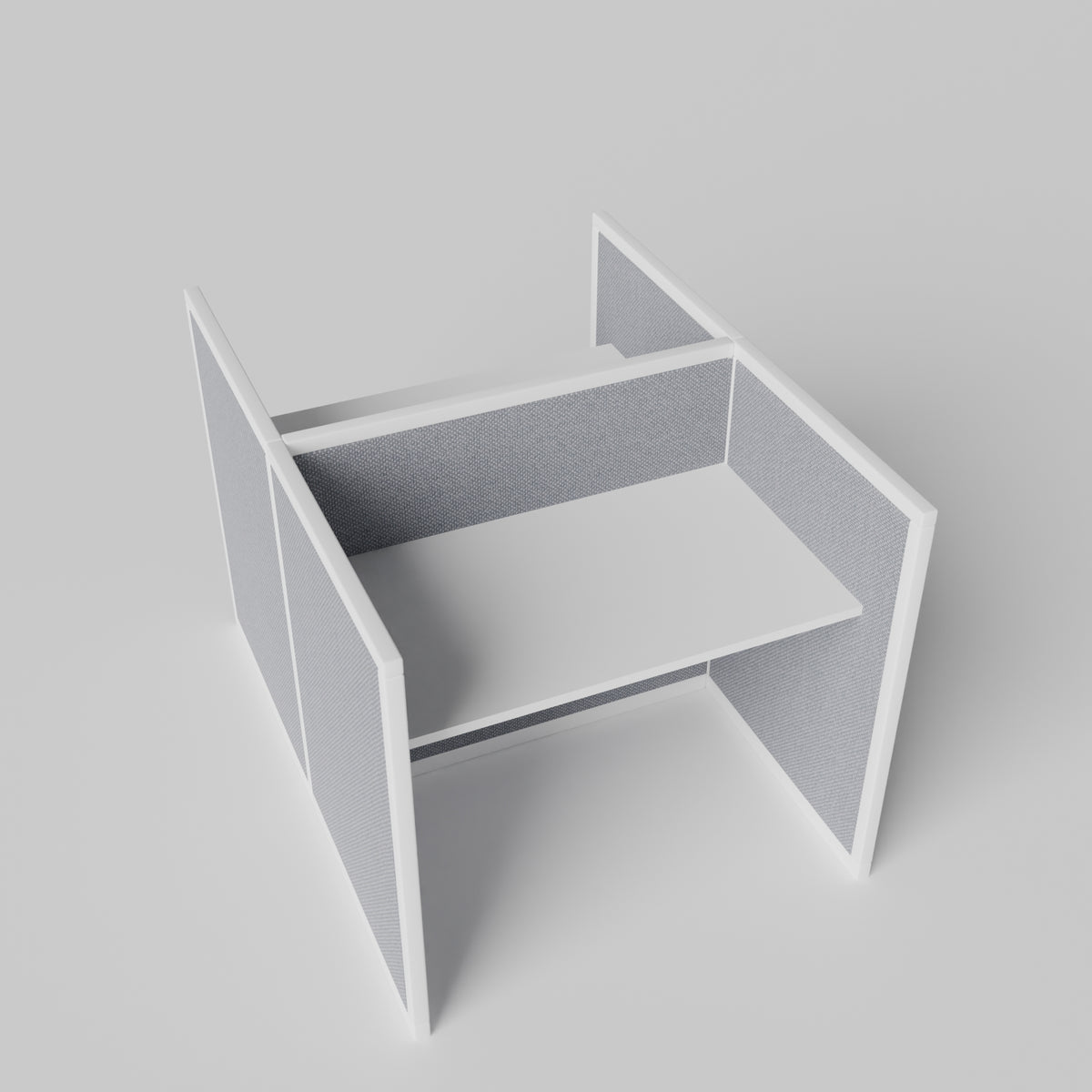 Steelcase Avenir Fabric Panel Workstation - Straight - Set of 2 - White Frame / Gray Panel / 42" / 48W x 30D