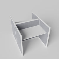 Steelcase Avenir Fabric Panel Workstation - Straight - Set of 2 - White Frame / Gray Panel / 42" / 48W x 30D