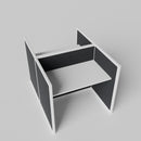 Steelcase Avenir Fabric Panel Workstation - Straight - Set of 2 - White Frame / Black Panel / 42" / 48W x 30D
