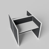 Steelcase Avenir Fabric Panel Workstation - Straight - Set of 2 - White Frame / Black Panel / 42" / 48W x 30D