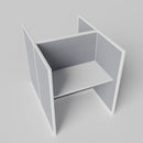 Steelcase Avenir Fabric Panel Workstation - Straight - Set of 2 - White Frame / Gray Panel / 53" / 48W x 30D