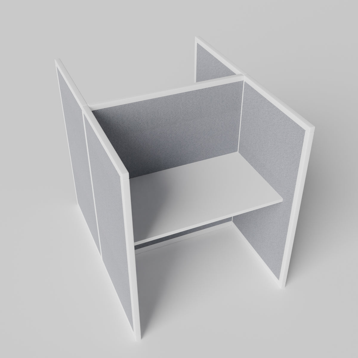 Steelcase Avenir Fabric Panel Workstation - Straight - Set of 2 - White Frame / Gray Panel / 53" / 48W x 30D