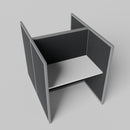 Steelcase Avenir Fabric Panel Workstation - Straight - Set of 2 - Gray Frame / Black Panel / 53" / 48W x 30D