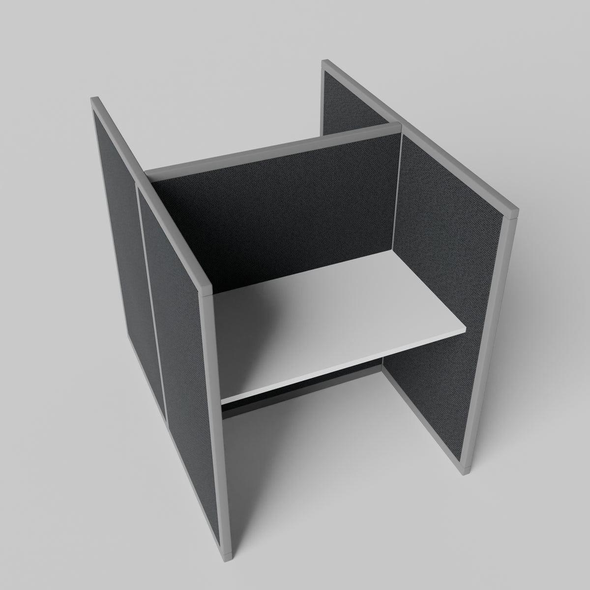 Steelcase Avenir Fabric Panel Workstation - Straight - Set of 2 - Gray Frame / Black Panel / 53" / 48W x 30D