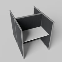 Steelcase Avenir Fabric Panel Workstation - Straight - Set of 2 - Gray Frame / Black Panel / 53" / 48W x 30D