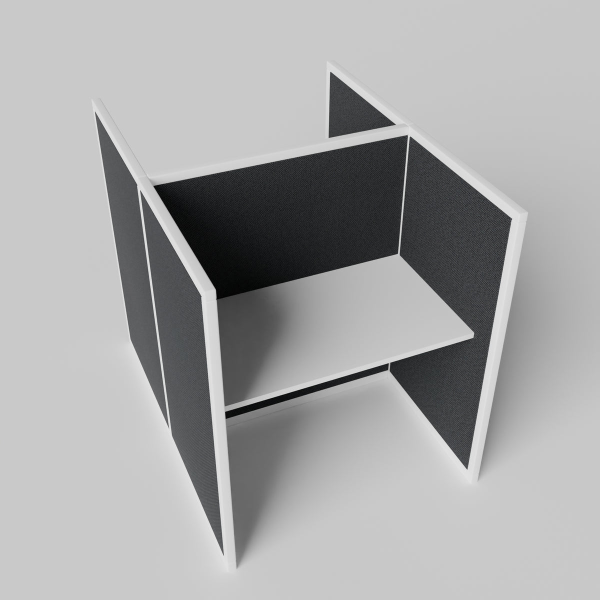 Steelcase Avenir Fabric Panel Workstation - Straight - Set of 2 - White Frame / Black Panel / 53" / 48W x 30D
