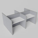 Steelcase Avenir Fabric Panel Workstation - Straight - Set of 4 - Gray Frame / Gray Panel / 42" / 48W x 30D
