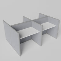 Steelcase Avenir Fabric Panel Workstation - Straight - Set of 4 - Gray Frame / Gray Panel / 42" / 48W x 30D