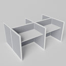 Steelcase Avenir Fabric Panel Workstation - Straight - Set of 4 - White Frame / Gray Panel / 42" / 48W x 30D