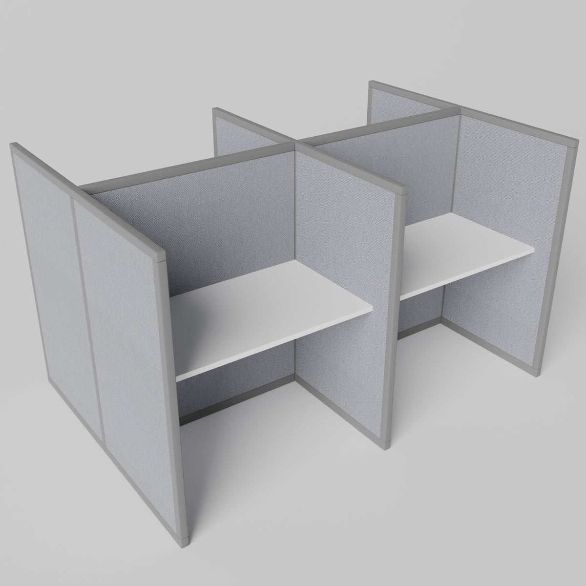 Steelcase Avenir Fabric Panel Workstation - Straight - Set of 4 - Gray Frame / Gray Panel / 53" / 48W x 30D
