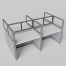 Knoll Reff Glass Panel Workstation - Straight - Set of 4 - Gray Frame / Gray Panel / 65" / 60W x 30D