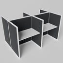 Steelcase Avenir Fabric Panel Workstation - Straight - Set of 4 - White Frame / Black Panel / 53" / 48W x 30D