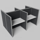 Steelcase Avenir Fabric Panel Workstation - Straight - Set of 4 - Gray Frame / Black Panel / 53" / 48W x 30D