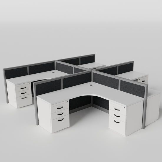 Steelcase Avenir Fabric Panel Workstation - L-Shaped - Set of 4