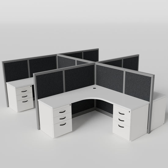 Steelcase Avenir Fabric Panel Workstation - L-Shaped - Set of 4
