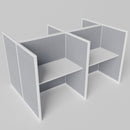 Steelcase Avenir Fabric Panel Workstation - Straight - Set of 4 - White Frame / Gray Panel / 53" / 48W x 30D
