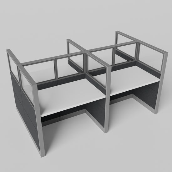 Knoll Reff Glass Panel Workstation - Straight - Set of 4