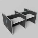 Steelcase Avenir Fabric Panel Workstation - Straight - Set of 4 - Gray Frame / Black Panel / 42" / 48W x 30D