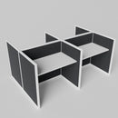 Steelcase Avenir Fabric Panel Workstation - Straight - Set of 4 - White Frame / Black Panel / 42" / 48W x 30D