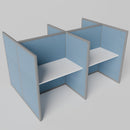 Steelcase Avenir Fabric Panel Workstation - Straight - Set of 4 - Gray Frame / Blue Panel / 53" / 48W x 30D