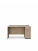 Eltru - Gray Oak Single Pedestal Desk - 54"