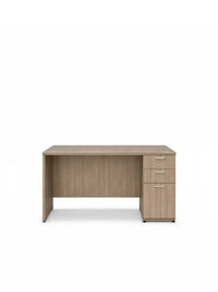 Eltru - Gray Oak Single Pedestal Desk - 54"