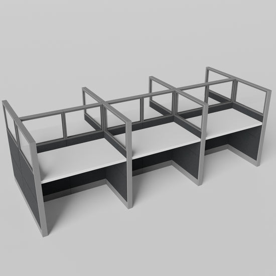 Knoll Reff Glass Panel Workstation - Straight - Set of 6