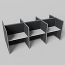 Steelcase Avenir Fabric Panel Workstation - Straight - Set of 6 - Gray Frame / Black Panel / 53" / 48W x 30D