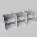 Steelcase Avenir Fabric Panel Workstation - Straight - Set of 6 - White Frame / Gray Panel / 53" / 48W x 30D