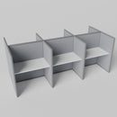 Steelcase Avenir Fabric Panel Workstation - Straight - Set of 6 - Gray Frame / Gray Panel / 53" / 48W x 30D