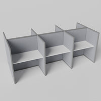 Steelcase Avenir Fabric Panel Workstation - Straight - Set of 6 - Gray Frame / Gray Panel / 53" / 48W x 30D