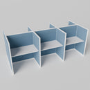 Steelcase Avenir Fabric Panel Workstation - Straight - Set of 6 - White Frame / Blue Panel / 53" / 48W x 30D