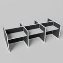 Steelcase Avenir Fabric Panel Workstation - Straight - Set of 6 - White Frame / Black Panel / 42" / 48W x 30D