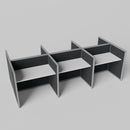 Steelcase Avenir Fabric Panel Workstation - Straight - Set of 6 - Gray Frame / Black Panel / 42" / 48W x 30D