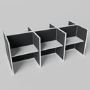 Steelcase Avenir Fabric Panel Workstation - Straight - Set of 6 - White Frame / Black Panel / 53" / 48W x 30D