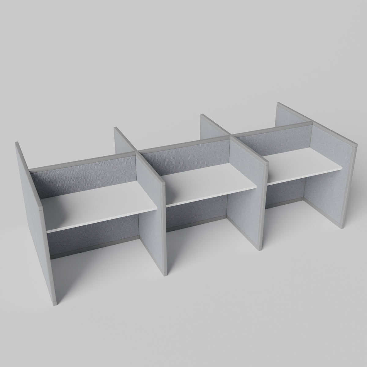 Steelcase Avenir Fabric Panel Workstation - Straight - Set of 6 - Gray Frame / Gray Panel / 42" / 48W x 30D