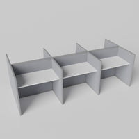 Steelcase Avenir Fabric Panel Workstation - Straight - Set of 6 - Gray Frame / Gray Panel / 42" / 48W x 30D