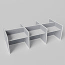 Steelcase Avenir Fabric Panel Workstation - Straight - Set of 6 - White Frame / Gray Panel / 42" / 48W x 30D