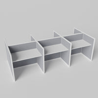 Steelcase Avenir Fabric Panel Workstation - Straight - Set of 6 - White Frame / Gray Panel / 42" / 48W x 30D