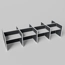 Steelcase Avenir Fabric Panel Workstation - Straight - Set of 8 - White Frame / Black Panel / 42" / 48W x 30D