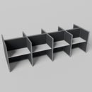Steelcase Avenir Fabric Panel Workstation - Straight - Set of 8 - Gray Frame / Black Panel / 53" / 48W x 30D