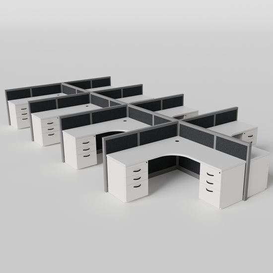 Steelcase Avenir Fabric Panel Workstation - L-Shaped - Set of 8