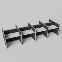 Steelcase Avenir Fabric Panel Workstation - Straight - Set of 8 - Gray Frame / Black Panel / 42" / 48W x 30D