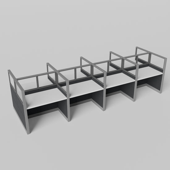 Knoll Reff Glass Panel Workstation - Straight - Set of 8