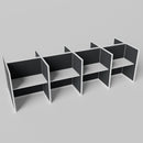 Steelcase Avenir Fabric Panel Workstation - Straight - Set of 8 - White Frame / Black Panel / 53" / 48W x 30D