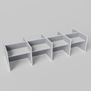 Steelcase Avenir Fabric Panel Workstation - Straight - Set of 8 - White Frame / Gray Panel / 42" / 48W x 30D