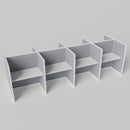 Steelcase Avenir Fabric Panel Workstation - Straight - Set of 8 - White Frame / Gray Panel / 53" / 48W x 30D