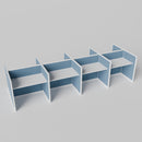 Steelcase Avenir Fabric Panel Workstation - Straight - Set of 8 - White Frame / Blue Panel / 42" / 48W x 30D